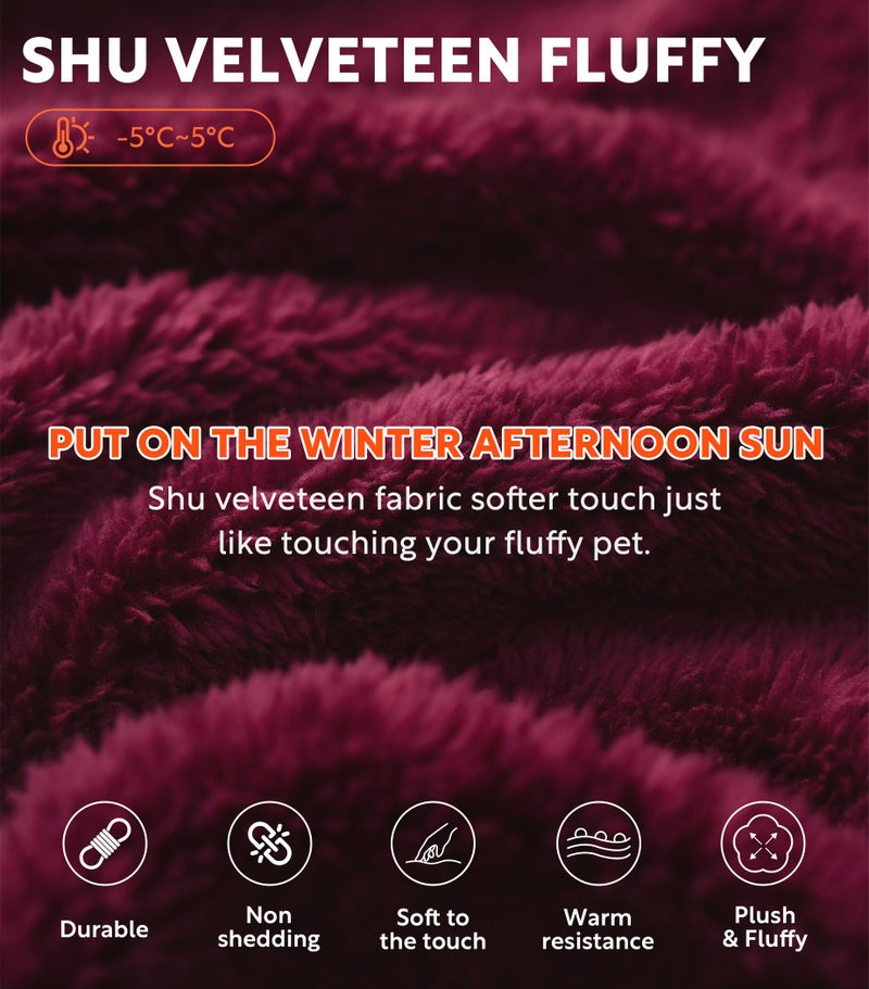 DAVID ARCHY Men's Soft Plush Fleece Robe Full Length Hooded Long Bathrobe for Men with Hood (L, Red- Shu Velveteen) - Image 3